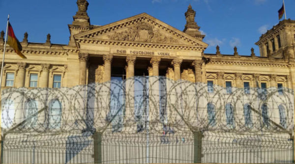 Zehn Meter breiter Graben und Sicherheitszaun für den Reichstag